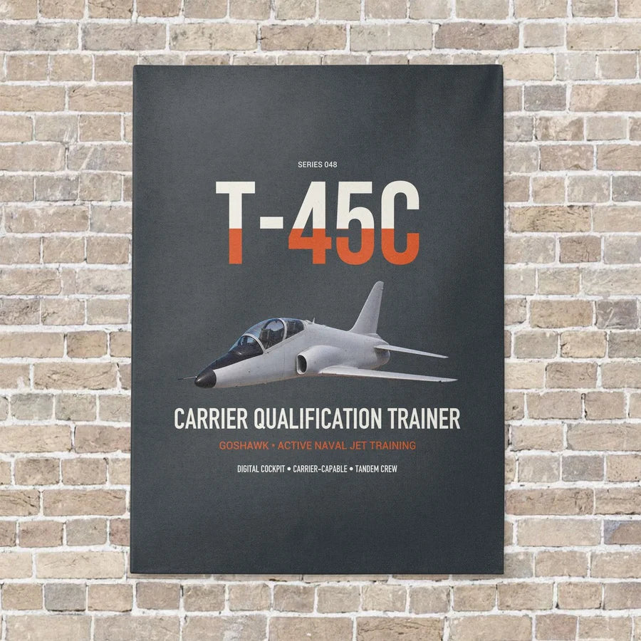 T-45C Goshawk vertical canvas print - no frame - gray background