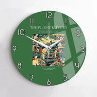 Thumbnail for VINTAGE G4092 - The Flight Kitchen - Designed Wall Clocks design on green no-frame