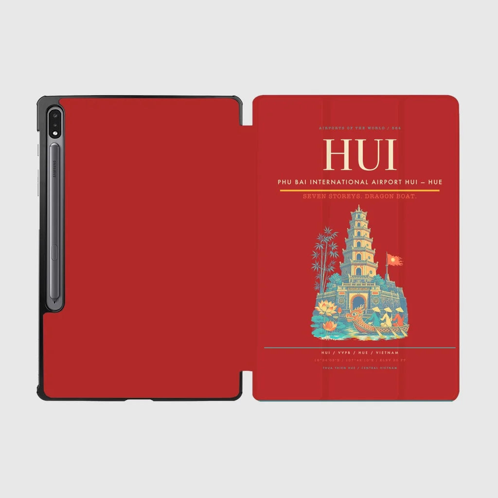 Phu Bai International Airport (HUI) design on red samsung tablet tablet case
