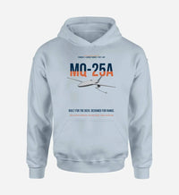 Thumbnail for MQ-25A STINGRAY design on light blue double-side hoodie, single-side print