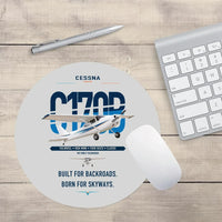 Thumbnail for Cessna 170B design on light gray round mouse pad