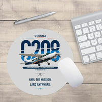 Thumbnail for Cessna 208 Caravan design on light gray round mouse pad