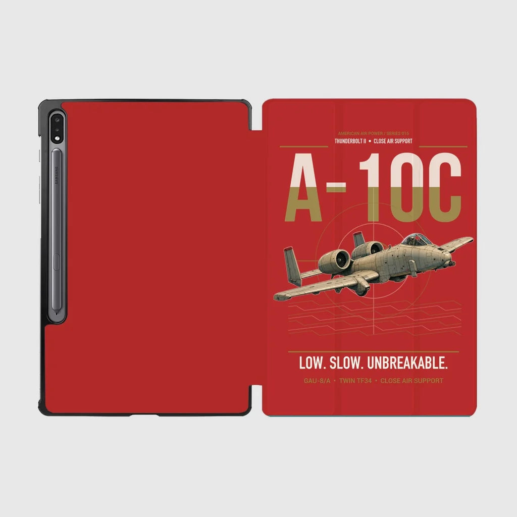 A-10C Thunderbolt II design on red samsung tablet tablet case