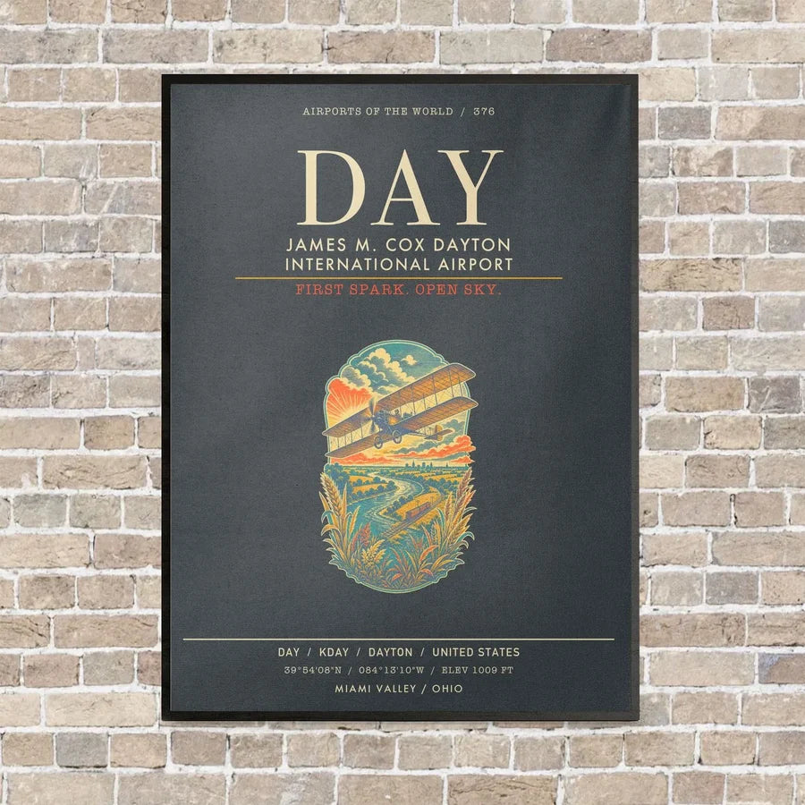 James M. Cox Dayton International Airport DAY - Canvas Framed - Gray
