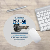 Thumbnail for CF6-50 design on light gray round mouse pad