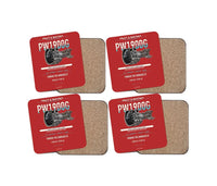 Thumbnail for PW1900G design on red 4 pieces set coaster