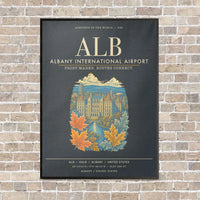 Thumbnail for Albany International Airport ALB - Canvas Framed - Gray