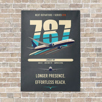 Thumbnail for Boeing 787-10 Dreamliner vertical canvas print - no frame - gray background