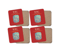 Thumbnail for Wrangell Airport (WRG) design on red 4 pieces set coaster