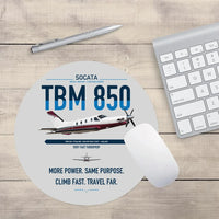Thumbnail for Socata TBM 850 design on light gray round mouse pad