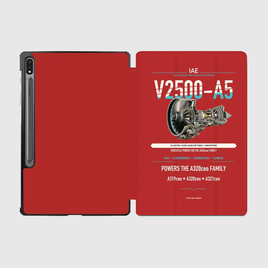 V2500-A5 design on red samsung tablet tablet case