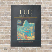 Thumbnail for Lugano Airport LUG vertical canvas print - no frame - gray background