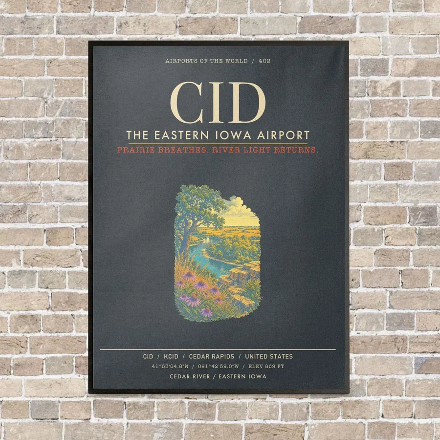 The Eastern Iowa Airport CID - Canvas Framed - Gray