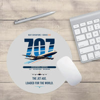 Thumbnail for Boeing 707-320C design on light gray round mouse pad