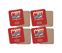 Thumbnail for Cessna T207A Stationair 8 design on red 4 pieces set coaster