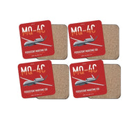 Thumbnail for MQ-4C Triton IFC-4 design on red 4 pieces set coaster