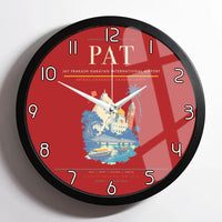 Thumbnail for Jay Prakash Narayan International Airport (PAT) design on red framed wall clock
