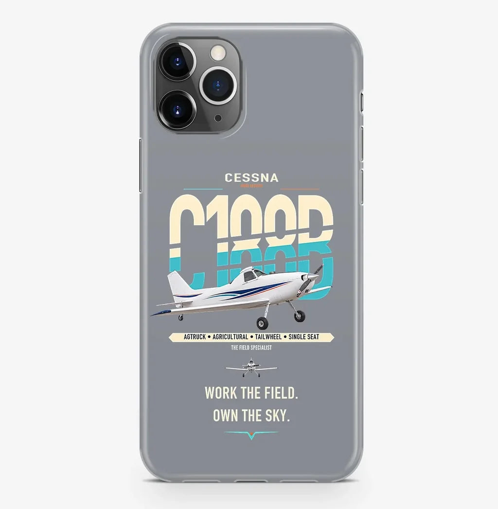 Cessna A188B AgTruck design on gray magsafe iphone case, for iPhone Pro Max