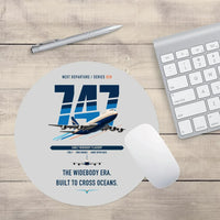 Thumbnail for Boeing 747-200B design on light gray round mouse pad