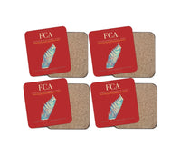 Thumbnail for Glacier Park International Airport (FCA) design on red 4 pieces set coaster