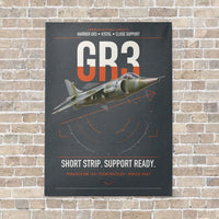 Thumbnail for Hawker Siddeley Harrier GR3 vertical canvas print - no frame - gray background