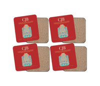 Thumbnail for Coimbatore International Airport CJB Coaster 4-Pieces-Set - Red