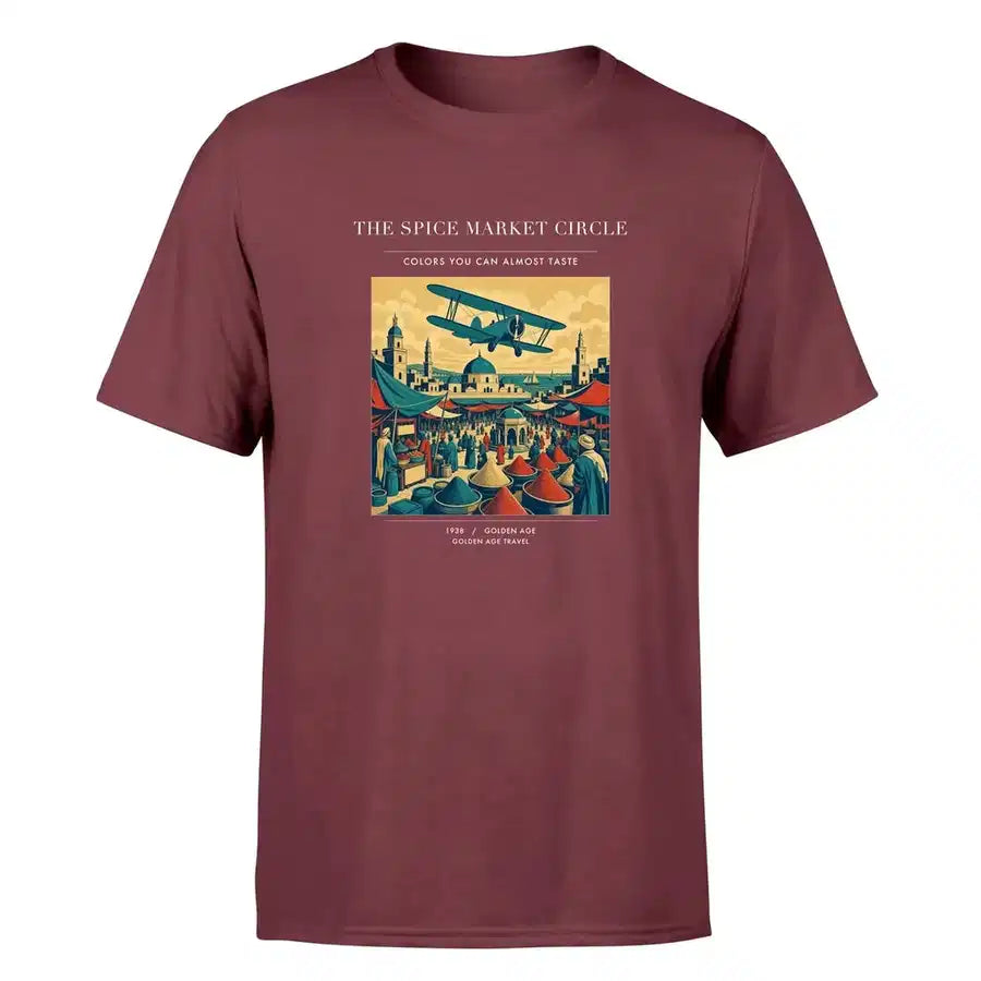 VINTAGE G4498 - The Spice Market Circle - Premium T-Shirt design on darkred premium t shirt