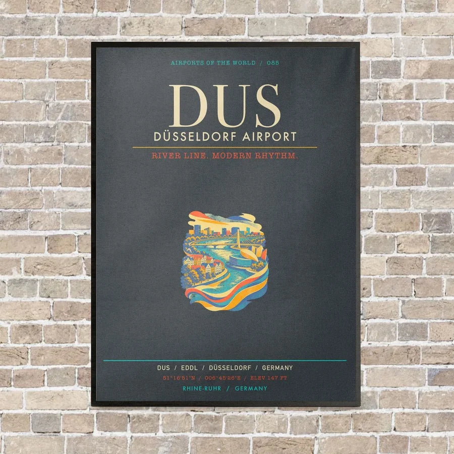 Dusseldorf Airport DUS - Canvas Framed - Gray