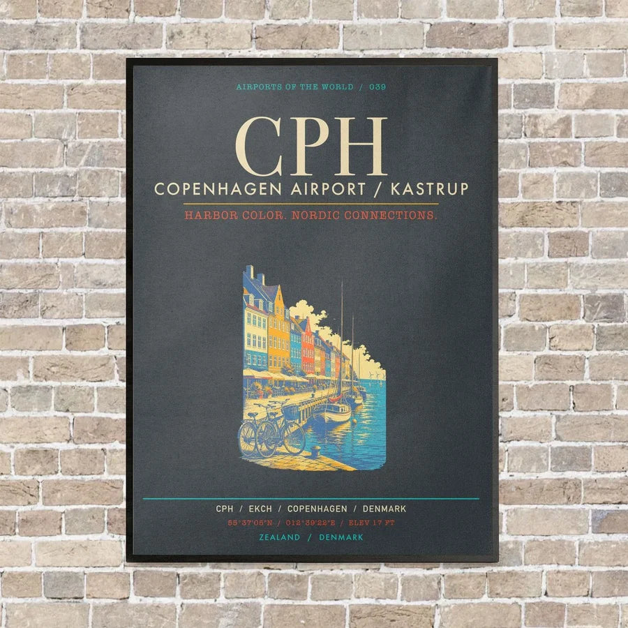 Copenhagen Airport Kastrup CPH - Canvas Framed - Gray