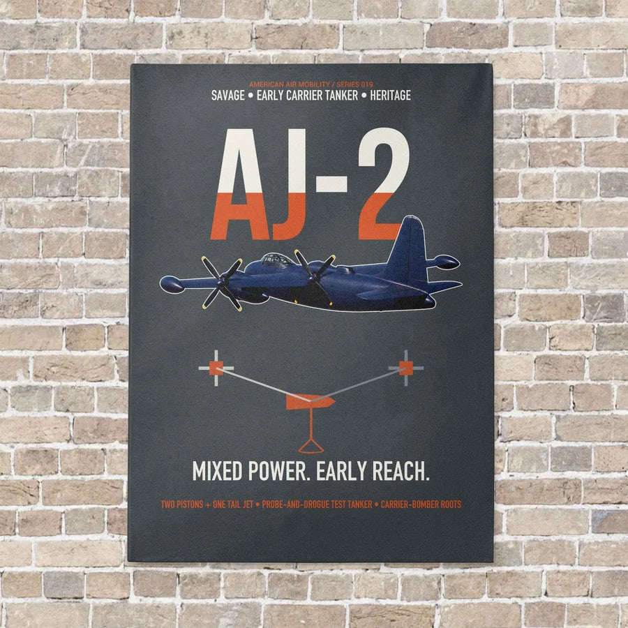 AJ-2 Savage Tanker vertical canvas print - no frame - gray background