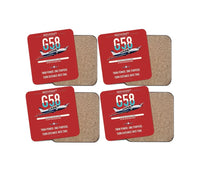 Thumbnail for Beechcraft Baron G58 design on red 4 pieces set coaster