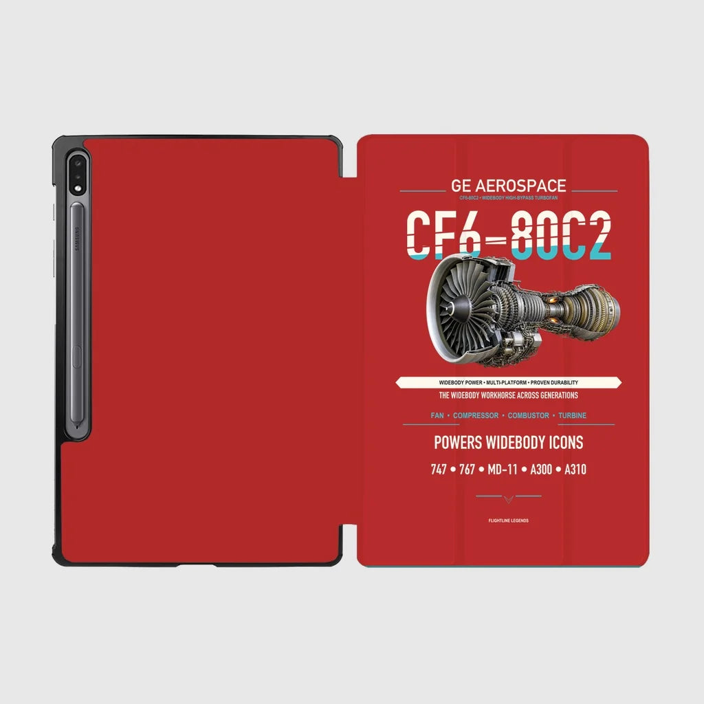 CF6-80C2 design on red samsung tablet tablet case