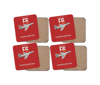 Thumbnail for Hawker Hunter F6 design on red 4 pieces set coaster