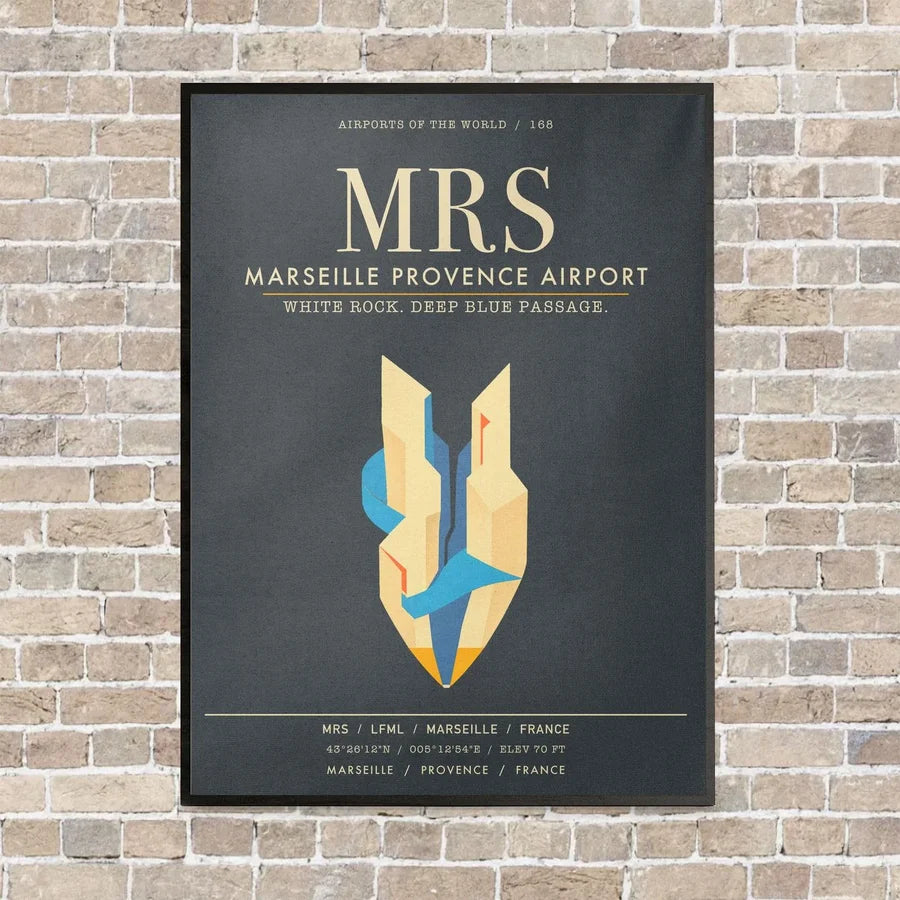 Marseille Provence Airport MRS - Canvas Framed - Gray