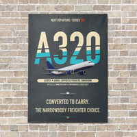 Thumbnail for Airbus A320P2F vertical canvas print - no frame - gray background