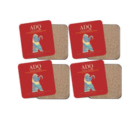 Thumbnail for Kodiak Airport ADQ Coaster 4-Pieces-Set - Red