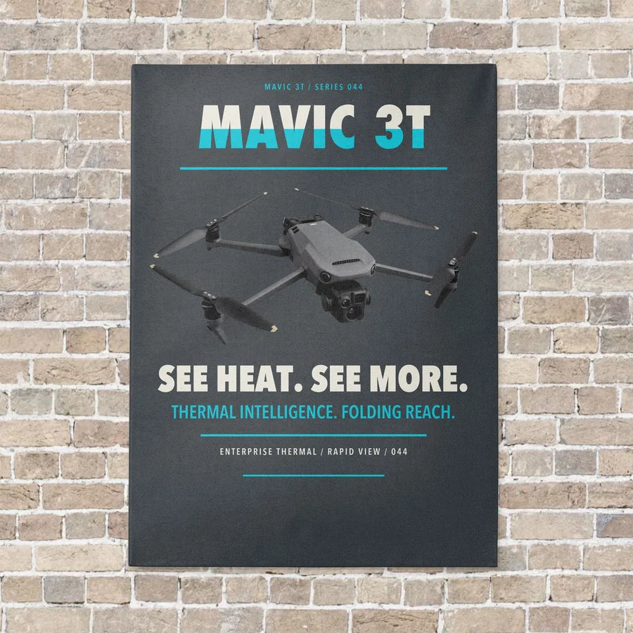 DJI Mavic 3 Thermal vertical canvas print - no frame - gray background