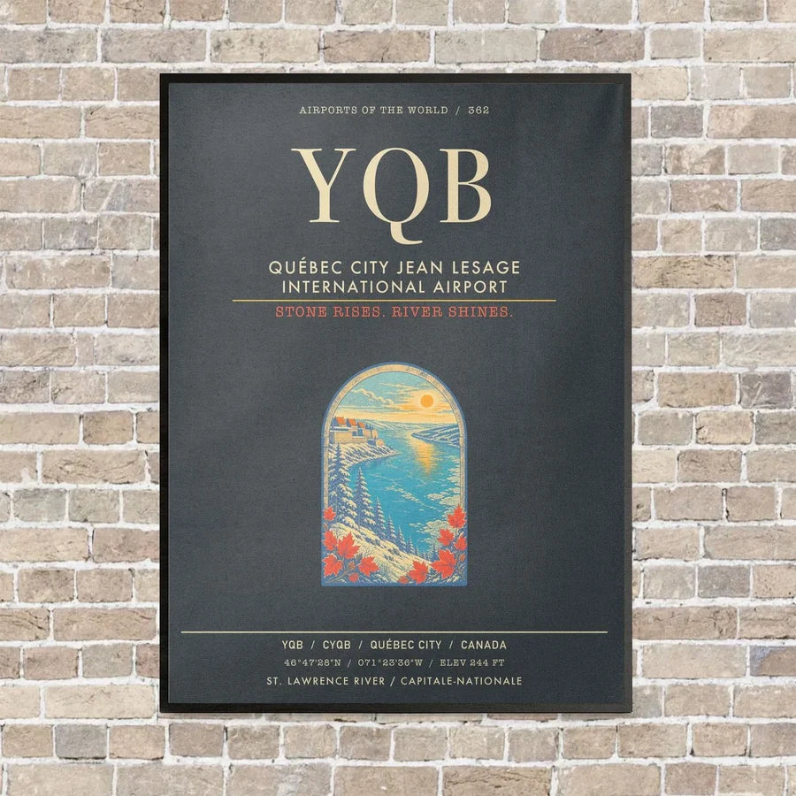 Quebec City Jean Lesage International Airport YQB - Canvas Framed - Gray