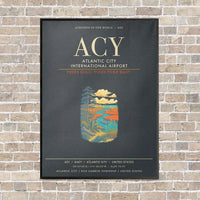 Thumbnail for Atlantic City International Airport ACY - Canvas Framed - Gray
