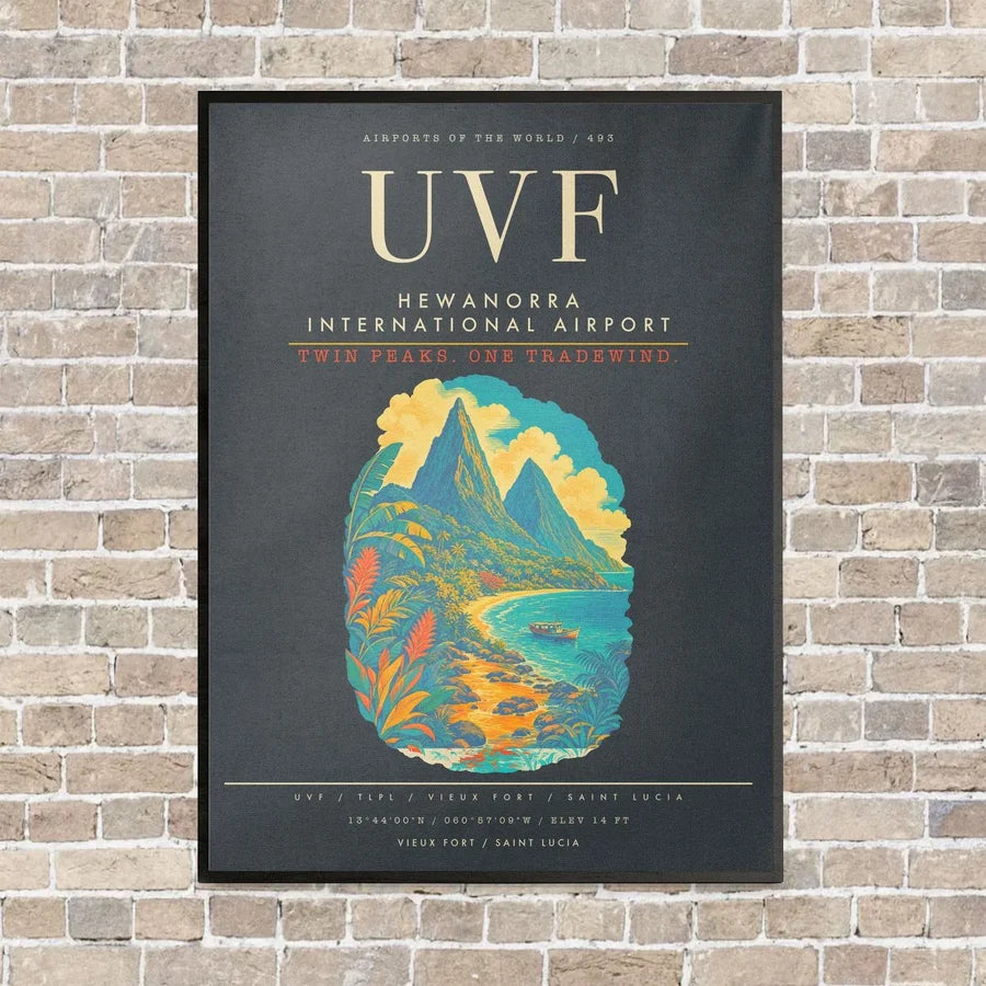 Hewanorra International Airport UVF - Canvas Framed - Gray