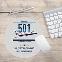 Thumbnail for Cessna 501 Citation I SP design on light gray round mouse pad