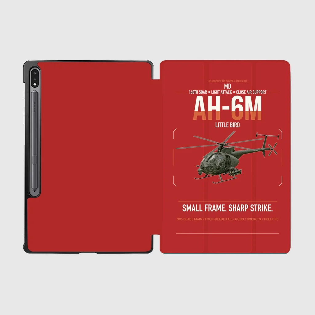 MD AH-6M Little Bird design on red samsung tablet tablet case