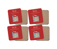 Thumbnail for Toncontín International Airport (TGU) design on red 4 pieces set coaster