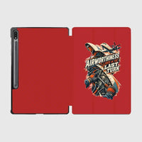 Thumbnail for Airworthiness Lives In The Last Turn design on red samsung tablet tablet case