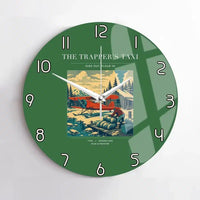 Thumbnail for VINTAGE G4192 - The Trapper's Taxi - Designed Wall Clocks design on green no-frame