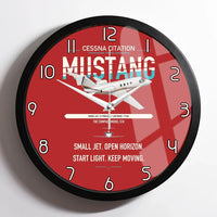 Thumbnail for Cessna Citation Mustang design on red framed wall clock