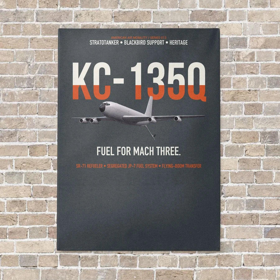 KC-135Q Blackbird Tanker vertical canvas print - no frame - gray background