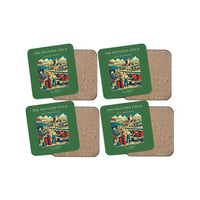 Thumbnail for The Frontier Field - Designed Coasters design on green 4-pieces-set