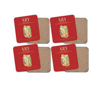 Thumbnail for Jerez Airport (XRY) design on red 4 pieces set coaster