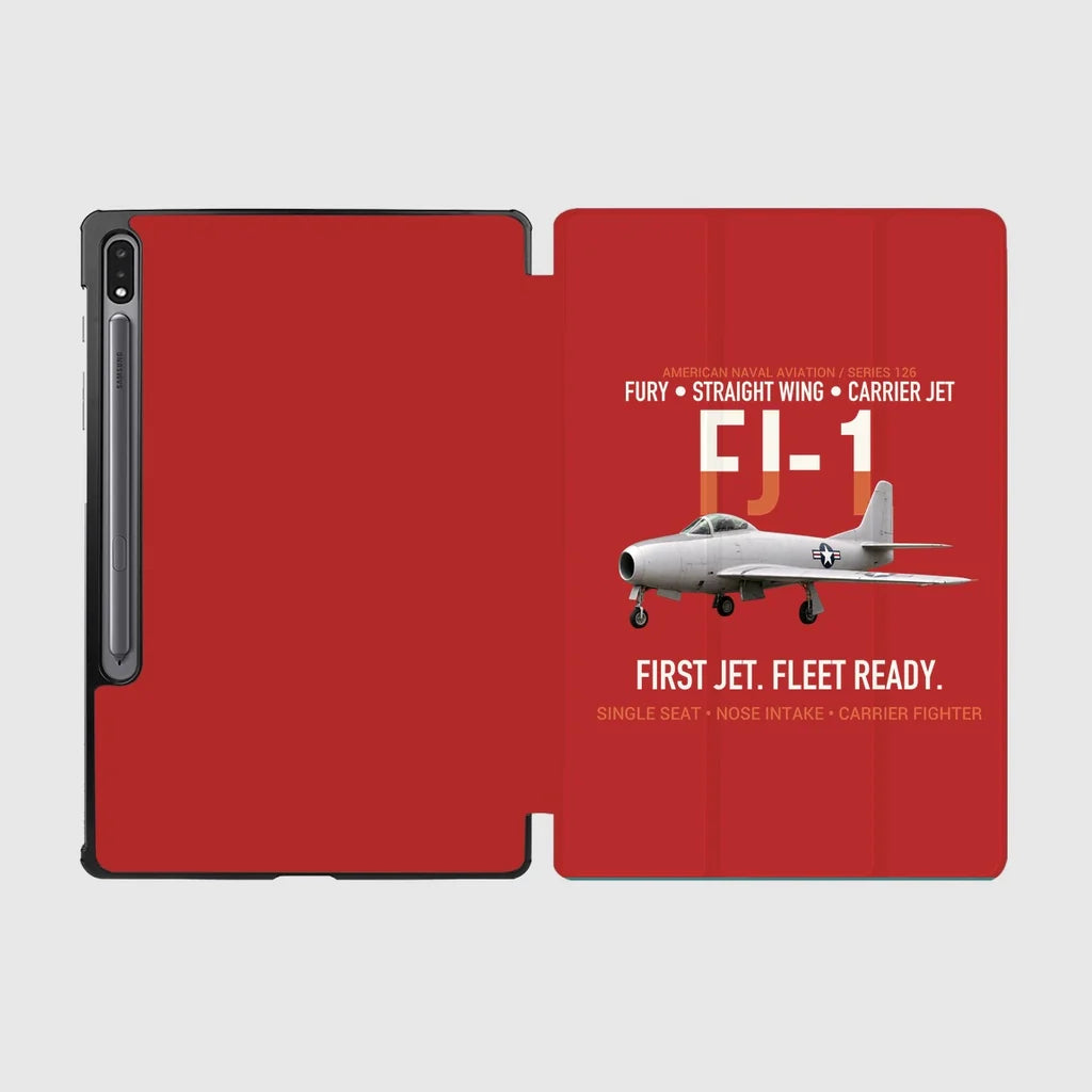 FJ-1 Fury First Fury Straight Wing design on red samsung tablet tablet case